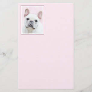 French Bulldog (Cream/White) Painting - Dog Art Stationery