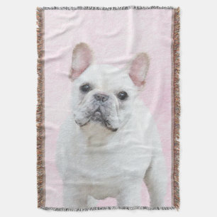 French Bulldog (Cream/White) Painting - Dog Art Throw Blanket