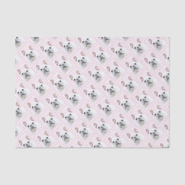 French Bulldog (Cream/White) Painting - Dog Art Tissue Paper (Front)