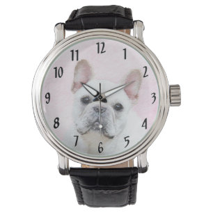 French Bulldog (Cream/White) Painting - Dog Art Watch