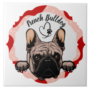  French Bulldog customised pattern photo frame Ceramic Tile