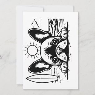 French Bulldog Cute Beach Day Invitation