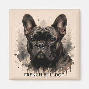 French Bulldog Cute Companion Dog Portrait Artwork Magnet