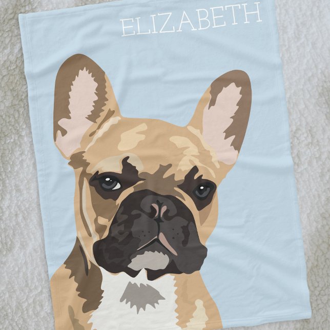 French Bulldog | Cute Frenchie Name Fleece Blanket (Creator Uploaded)