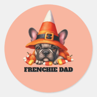 French Bulldog Cute Halloween Candy Costume Classic Round Sticker