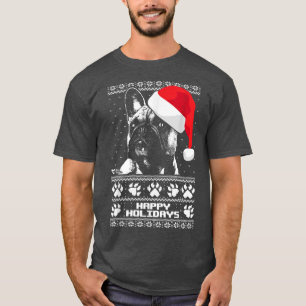 French Bulldog Cute Happy Holidays Christmas T-Shirt