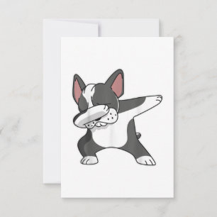 French Bulldog Dabbing Dance For Dog Mum Lover RSVP Card