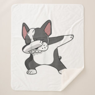 French Bulldog Dabbing Dance For Dog Mum Lover Sherpa Blanket