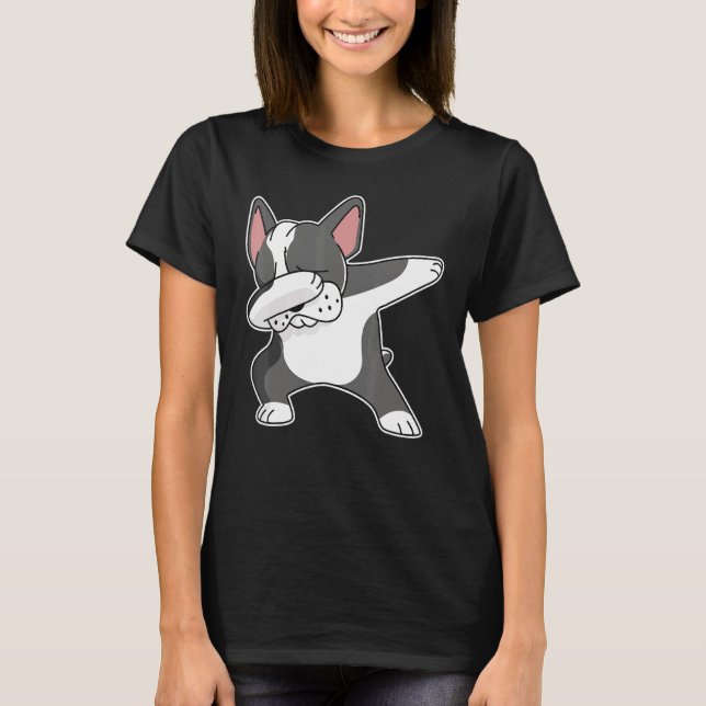 French Bulldog Dabbing  Frenchie Dog Dab Dance T-Shirt (Front)