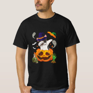 French Bulldog Dabbing To Open Pumpkin Halloween T-Shirt