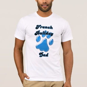 French Bulldog Dad Blue Pawprint T-Shirt