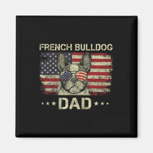 French Bulldog Dad Dog Lovers American Flag 4th Of Magnet
