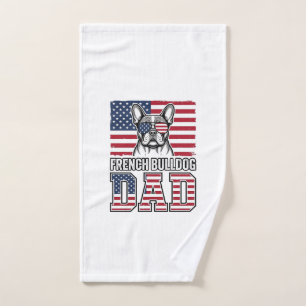French Bulldog Dad Patriotic Vintage Hand Towel
