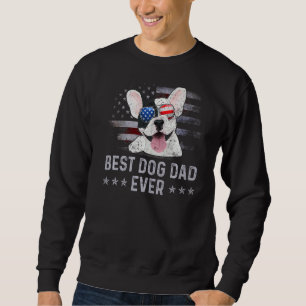 French Bulldog Dad Vintage American Flag Patriotic Sweatshirt