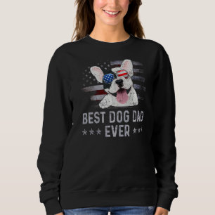 French Bulldog Dad Vintage American Flag Patriotic Sweatshirt