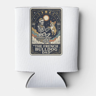 French Bulldog Dad Vintage Skeleton Tarot Shirt_1 Can Cooler
