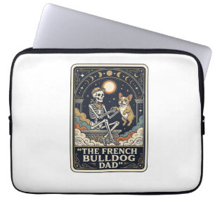 French Bulldog Dad Vintage Skeleton Tarot Shirt_1 Laptop Sleeve