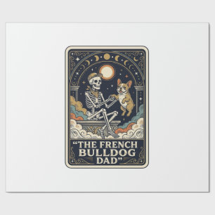 French Bulldog Dad Vintage Skeleton Tarot Shirt_1 Wrapping Paper