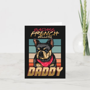 French Bulldog Daddy Retro Frenchie Dog Owner Card