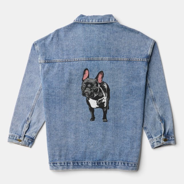 French Bulldog Denim Jacket (Back)