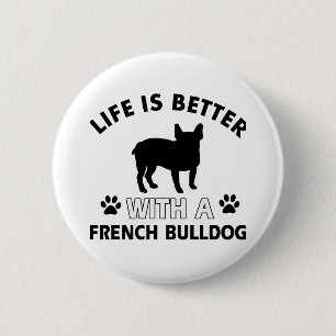 French Bulldog designs 6 Cm Round Badge
