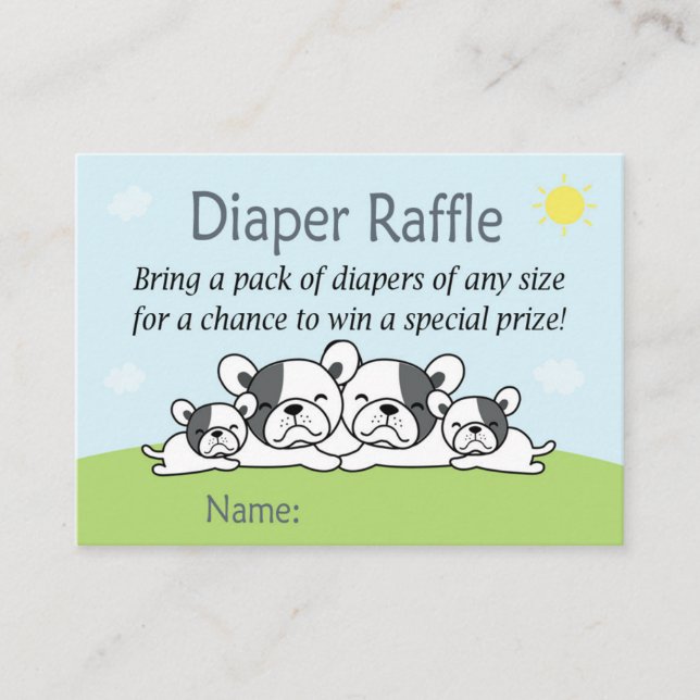 French Bulldog Diaper Raffle Tickets (Front)