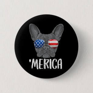 French Bulldog Dog 4th Of July American Flag 1 6 Cm Round Badge