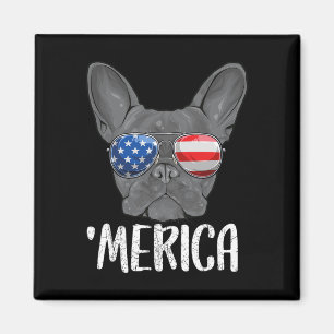French Bulldog Dog 4th Of July American Flag 1 Magnet