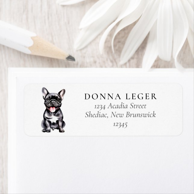 French Bulldog Dog Address Return Address Label (Insitu)