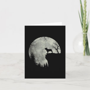 French Bulldog Dog And Moon Halloween Costume  Card
