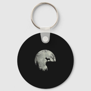 French Bulldog Dog And Moon Halloween Costume  Key Ring