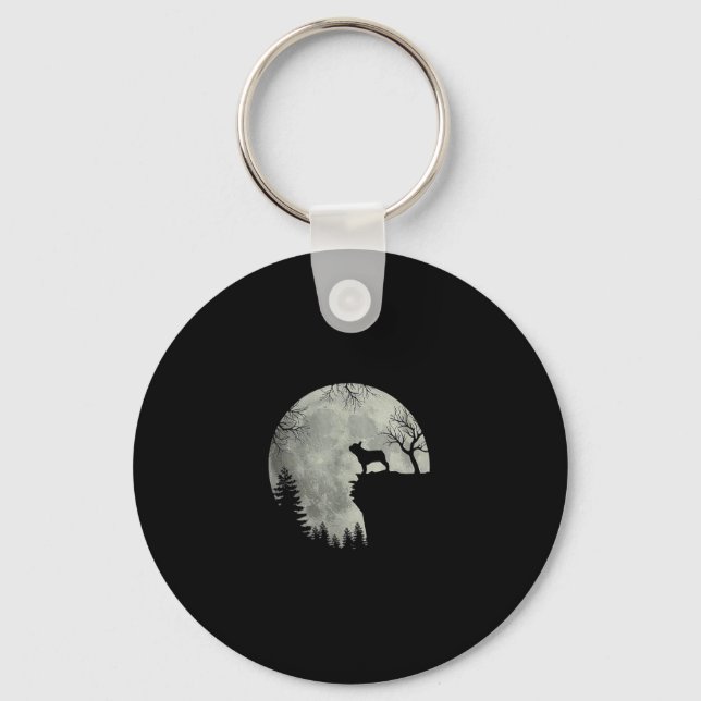 French Bulldog Dog And Moon Halloween Costume  Key Ring (Front)