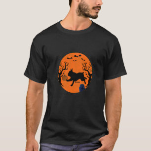 French Bulldog Dog And Moon Halloween T-Shirt
