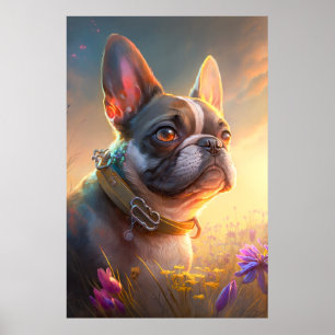 French Bulldog Dog Animal Portrait Painting Pet Poster