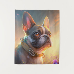 French Bulldog Dog Animal Portrait Painting Pet Tapestry