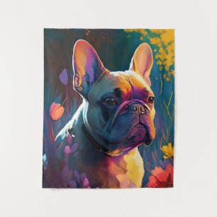 French Bulldog Dog Animal Portrait Painting Pet Tapestry