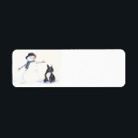 French Bulldog Dog art Return Address Labels<br><div class="desc">These return address labels feature a reproduction of my original watercolor painting of a french bulldog and snowman.</div>