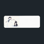 French Bulldog Dog art Return Address Labels<br><div class="desc">These return address labels feature a reproduction of my original watercolor painting of a french bulldog and snowman.</div>