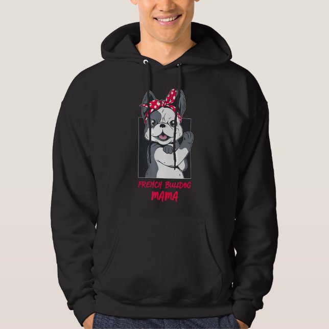 French Bulldog Dog Breed Clothes Bulldog Mama Hoodie (Front)
