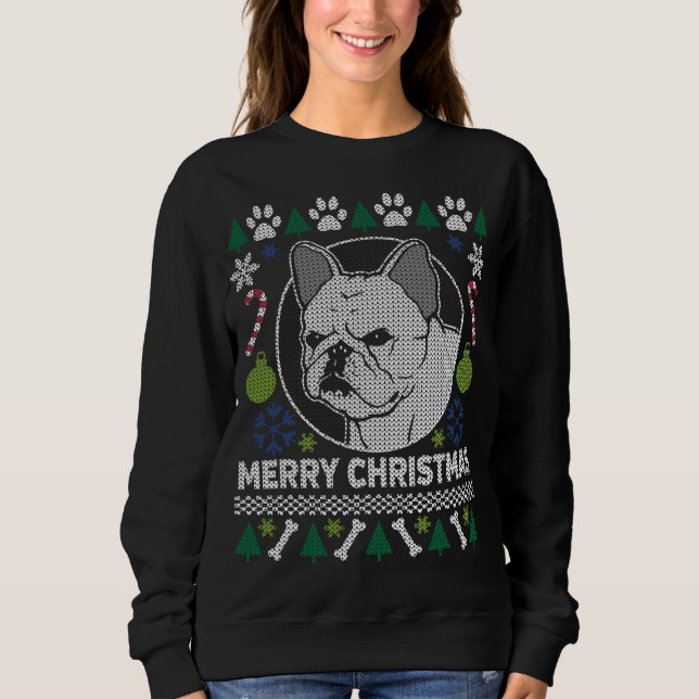 French Bulldog Dog Breed Ugly Christmas Sweater (Front)