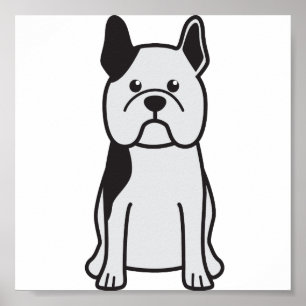 French Bulldog Dog Cartoon Poster