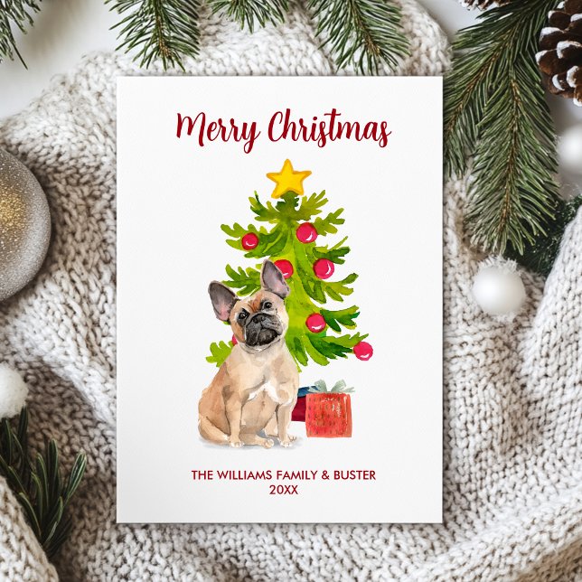 French Bulldog Dog Christmas Holiday Card (Creator Uploaded)