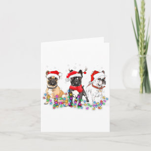 French Bulldog Dog Christmas Lights Cute Pet Match Card
