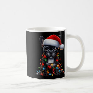 French Bulldog Dog Christmas Lights Santa Hat Dog  Coffee Mug