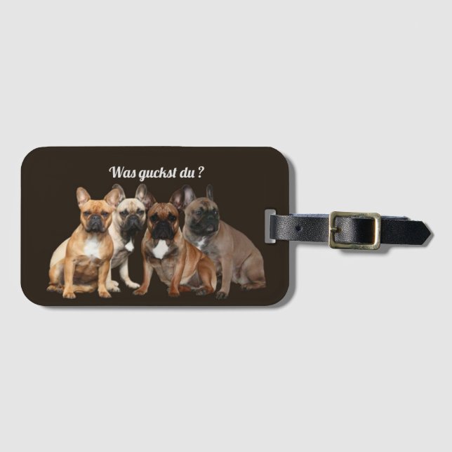 French Bulldog dog family  Luggage Tag (Front Horizontal)