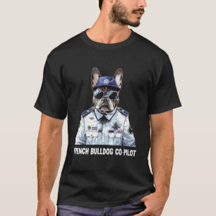 French Bulldog Dog  Flying Airline Pilot Kids Fren T-Shirt
