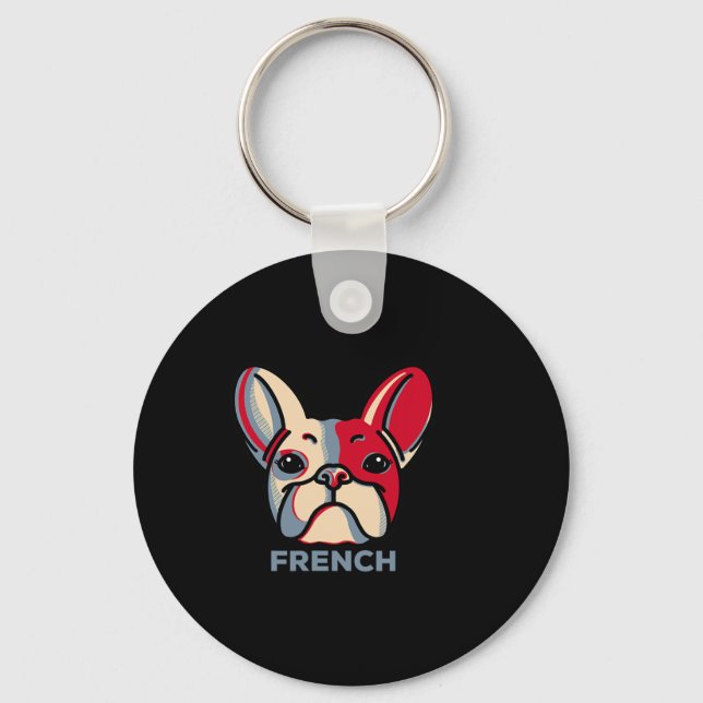 French Bulldog Dog Fun 1  Key Ring (Front)