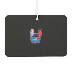 French Bulldog Dog Geometric Colour Splash Pop Art Car Air Freshener
