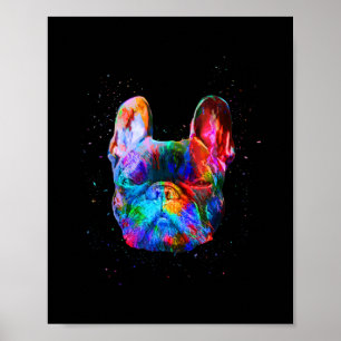 French Bulldog Dog Geometric Colour Splash Pop Art Poster
