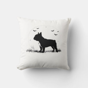 French Bulldog Dog � Halloween Moon Silhouette Ove Cushion